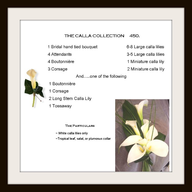 calla lily wedding package