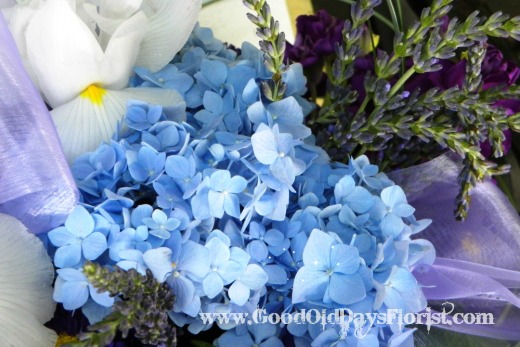 blue hydrangea & lavender bouquet