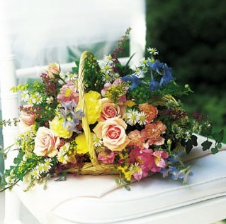 art deco style flower basket