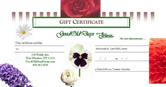 floral gift certificate