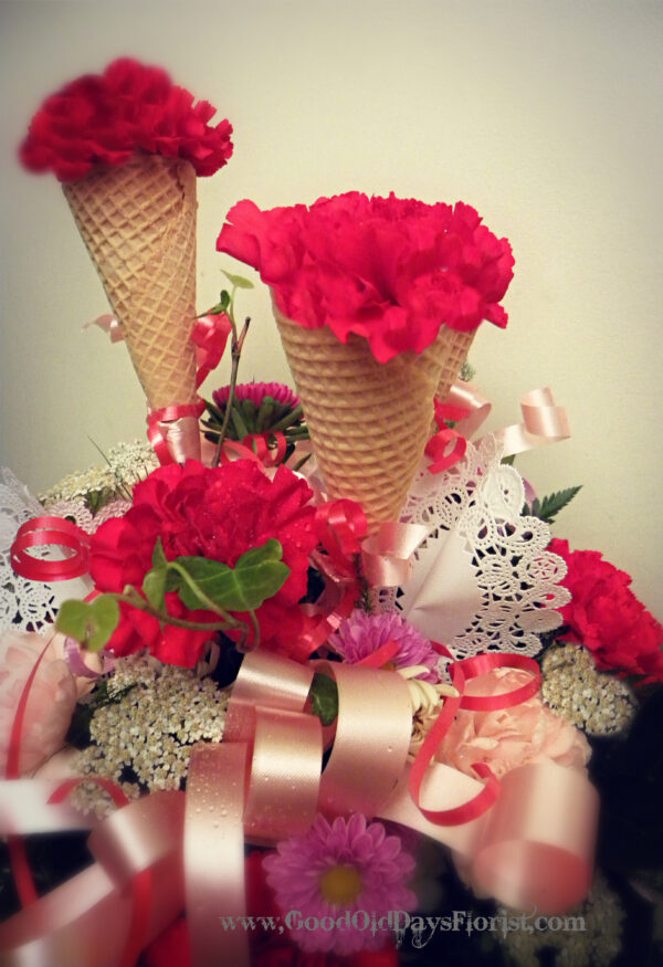 birthday flowers with ice cream cones