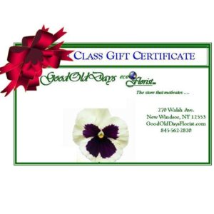floral design gift certificate