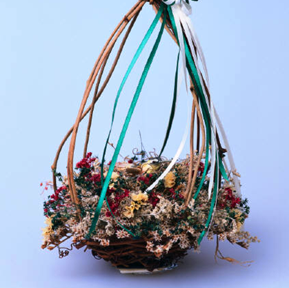 Renaisance fairy dried flower basket