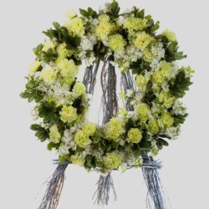 white sympathy wreath