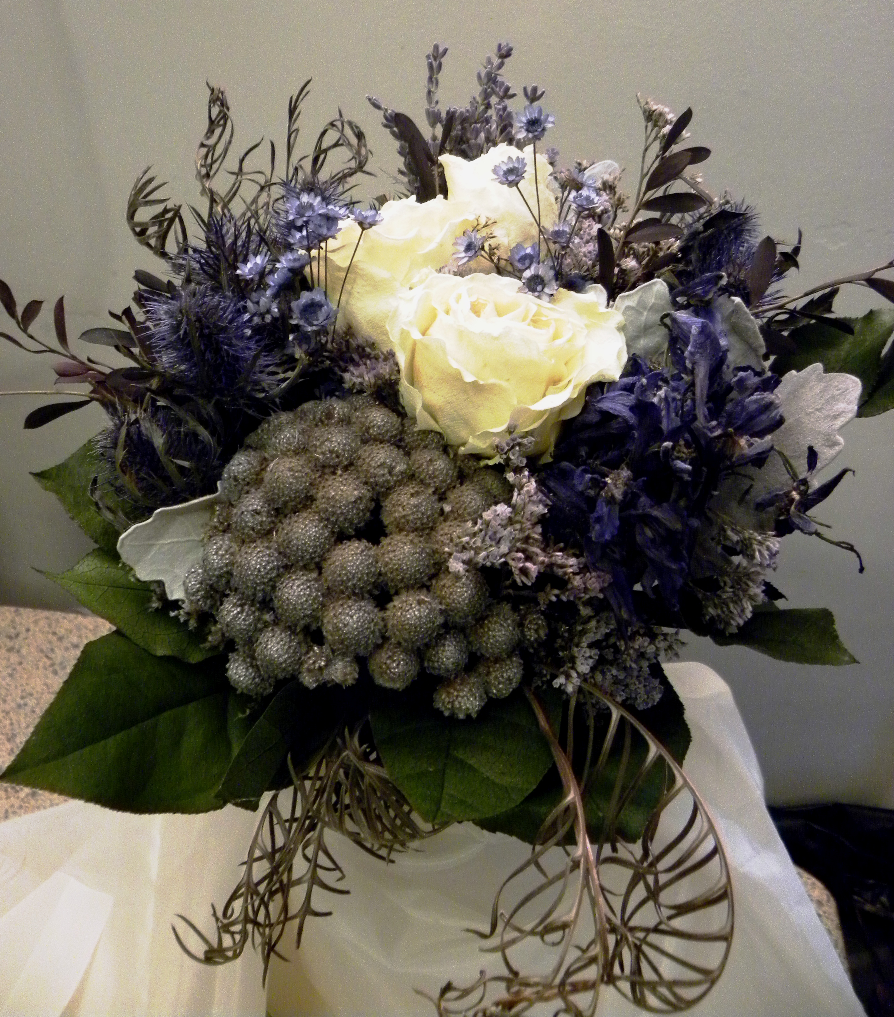 Dried Flower Bouquet Blue - Good Old Days Florist