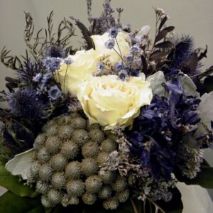 blue dried flower bouquet