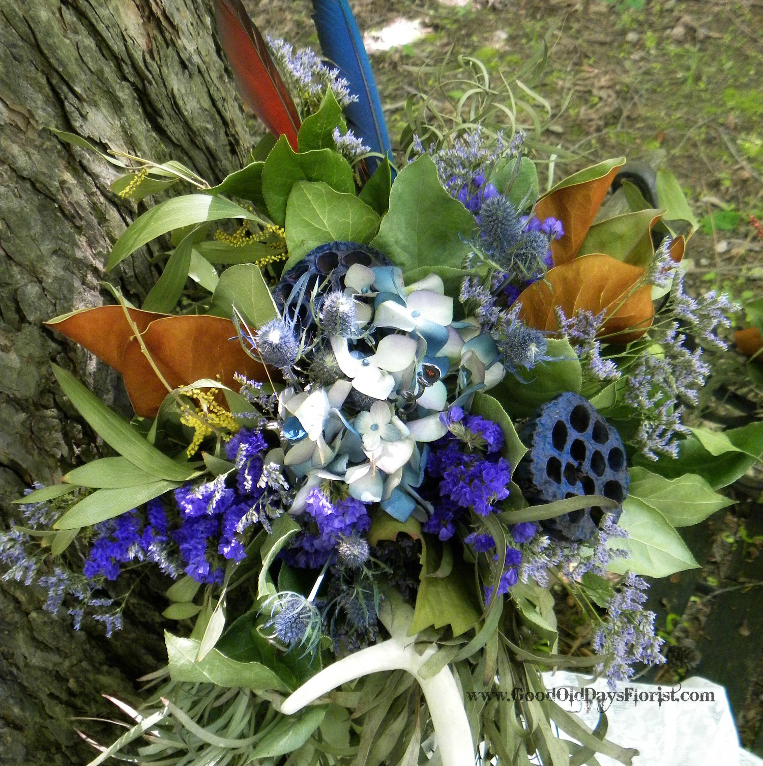 Dried Flower Wild Bouquet Blue Exotic