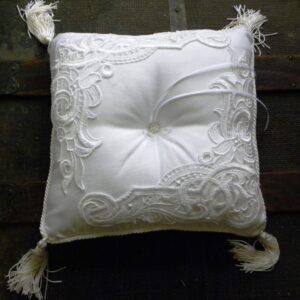 Vintage victorian wedding ring bearer pillow